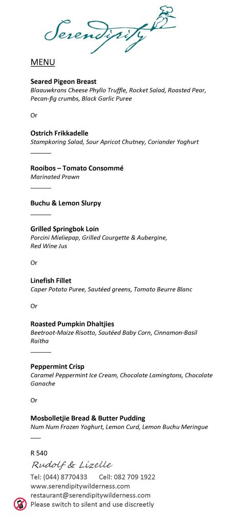 Serendipity Wilderness Restaurant | Luxury Guest House