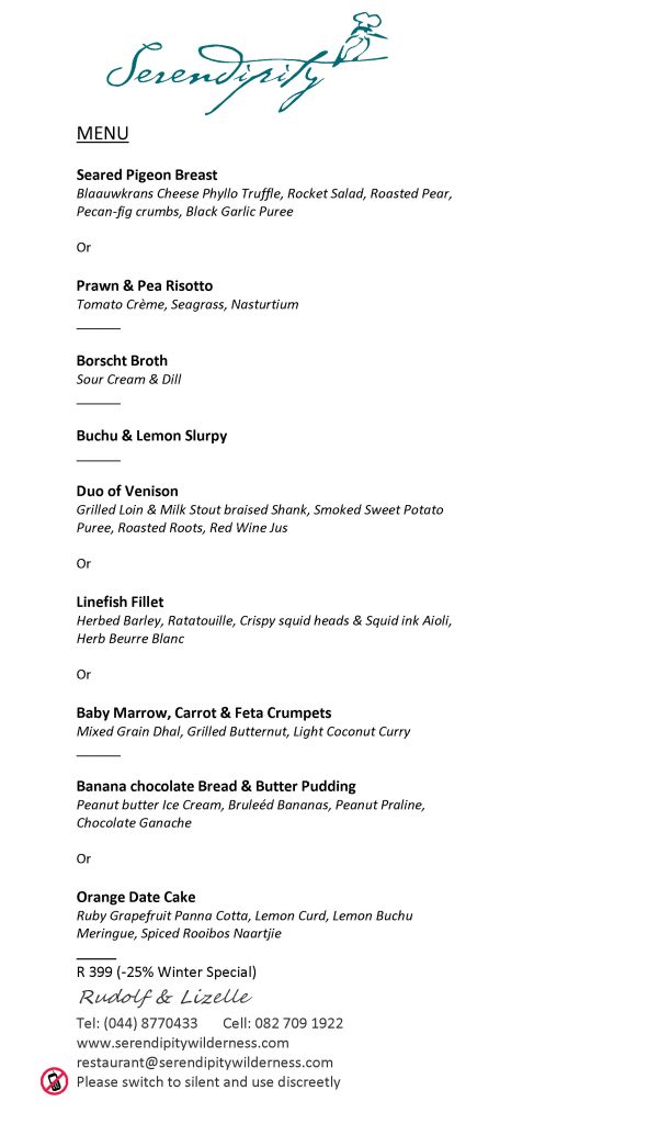 Serendipity Wilderness Restaurant | Luxury Guest House