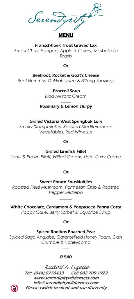 Serendipity Wilderness Restaurant | Luxury Guest House