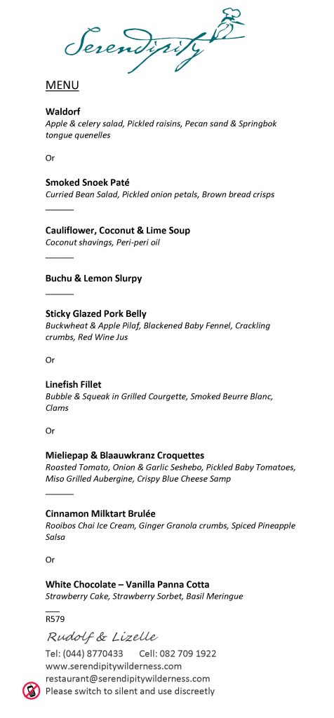 Serendipity Wilderness Restaurant | Luxury Guest House