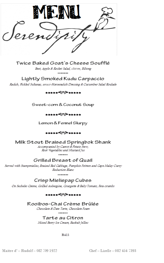 Serendipity Restaurant Luxury Guest House Accommodation Wilderness
