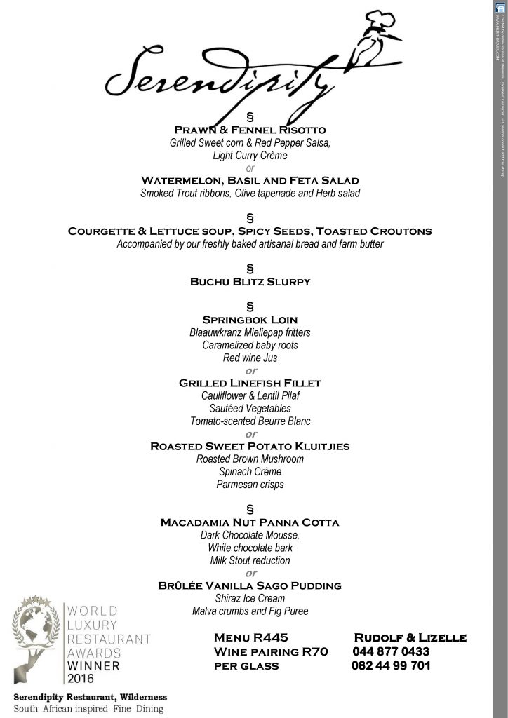 Serendipity Wilderness Restaurant | Luxury Guest House