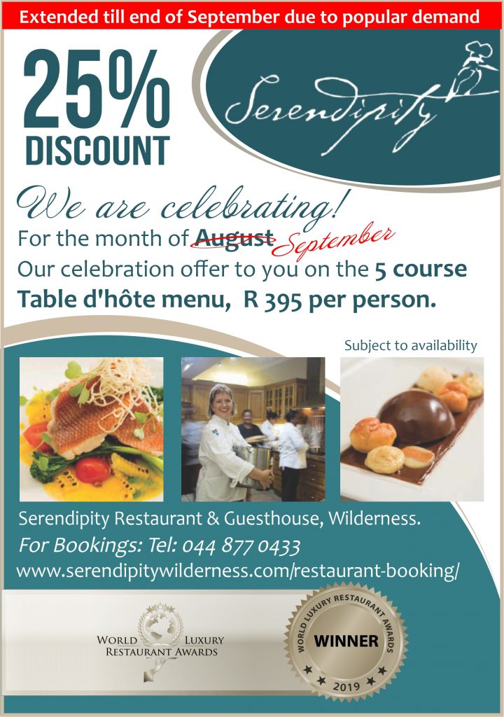 Serendipity Restaurant Luxury Guest House Accommodation Wilderness