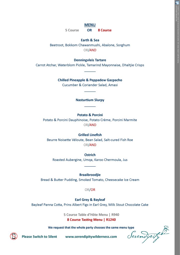 Serendipity Wilderness Restaurant | Luxury Guest House