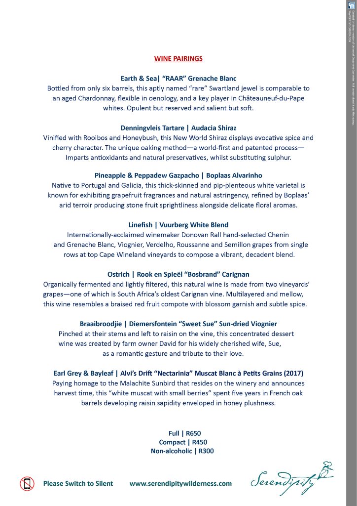 Serendipity Wilderness Restaurant | Luxury Guest House