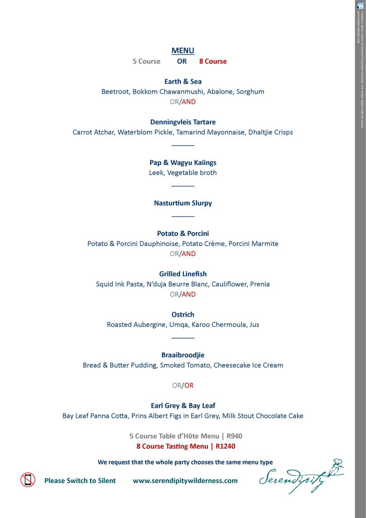 Serendipity Wilderness Restaurant | Luxury Guest House